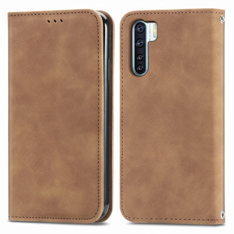 Retro Skin Feel Business Magnetic Horizontal Flip Leather Case With Holder & Card Slots & Wallet & Photo Frame, For OPPO  F15, For OPPO A8