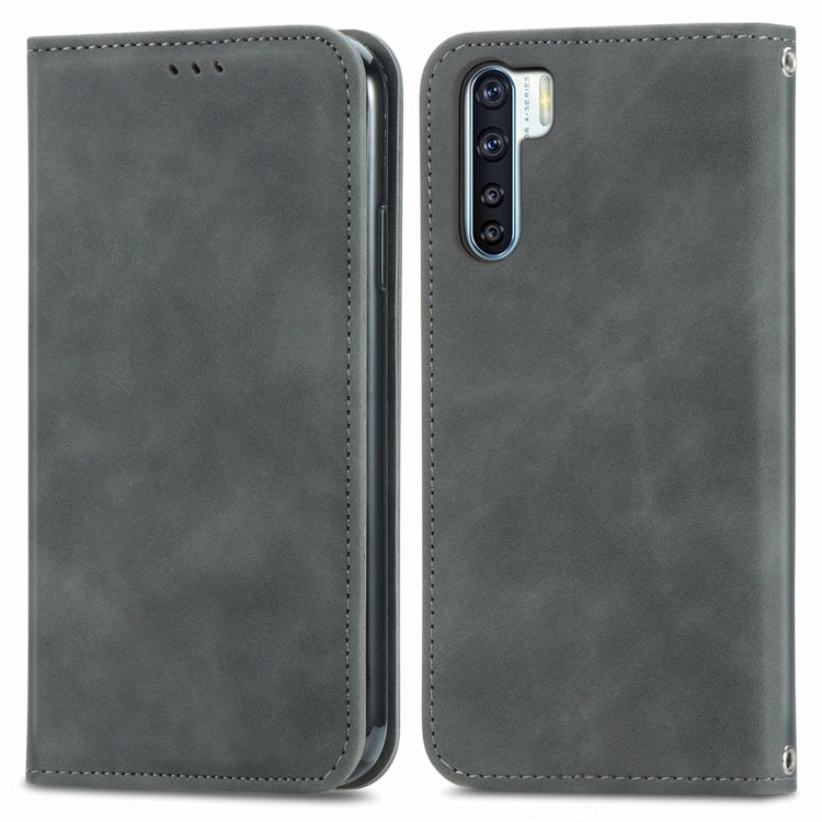 Retro Skin Feel Business Magnetic Horizontal Flip Leather Case With Holder & Card Slots & Wallet & Photo Frame, For OPPO  F15, For OPPO A8