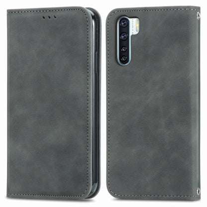 Retro Skin Feel Business Magnetic Horizontal Flip Leather Case With Holder & Card Slots & Wallet & Photo Frame, For OPPO  F15, For OPPO A8