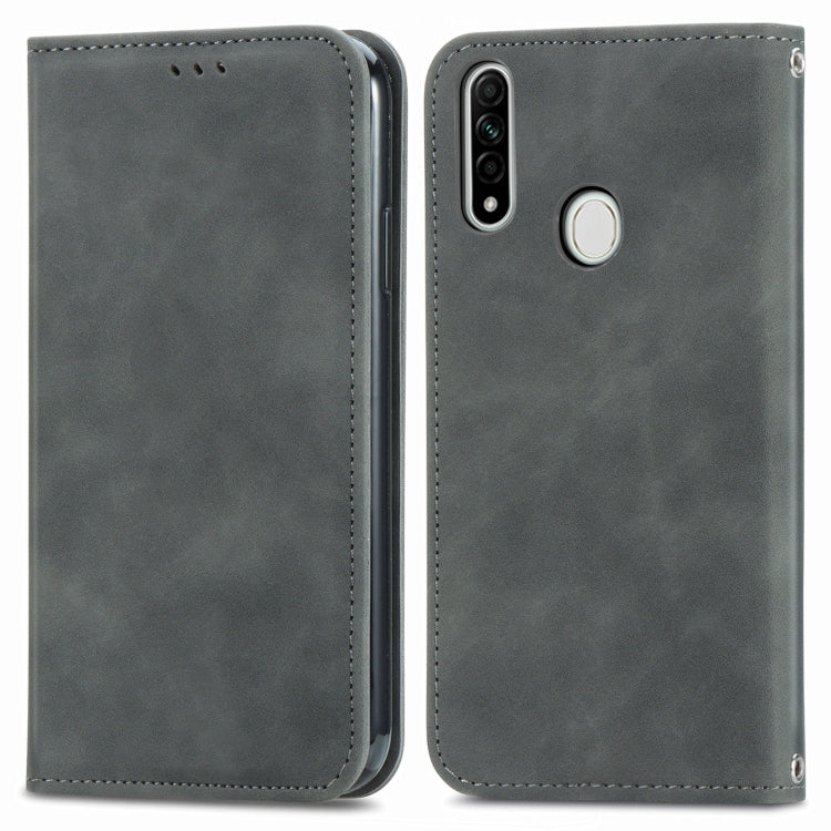 Retro Skin Feel Business Magnetic Horizontal Flip Leather Case With Holder & Card Slots & Wallet & Photo Frame, For OPPO  F15, For OPPO A8