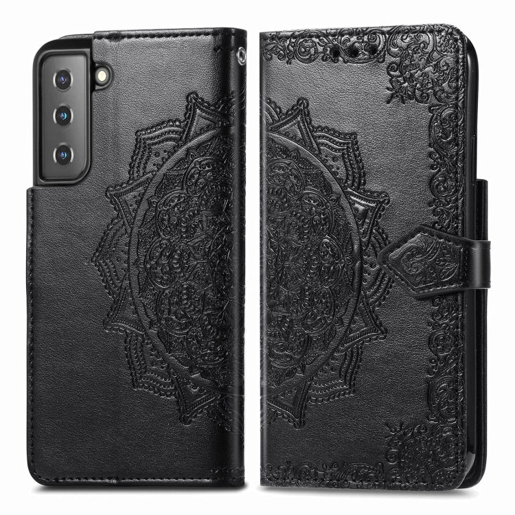 Mandala Flower Embossed Horizontal Flip Leather Case with Holder & Three Card Slots & Wallet & Lanyard, For Galaxy S21 5G, For Galaxy S21 Ultra 5G, For OnePlus Nord N10 5G, For vivo Y73S 5G