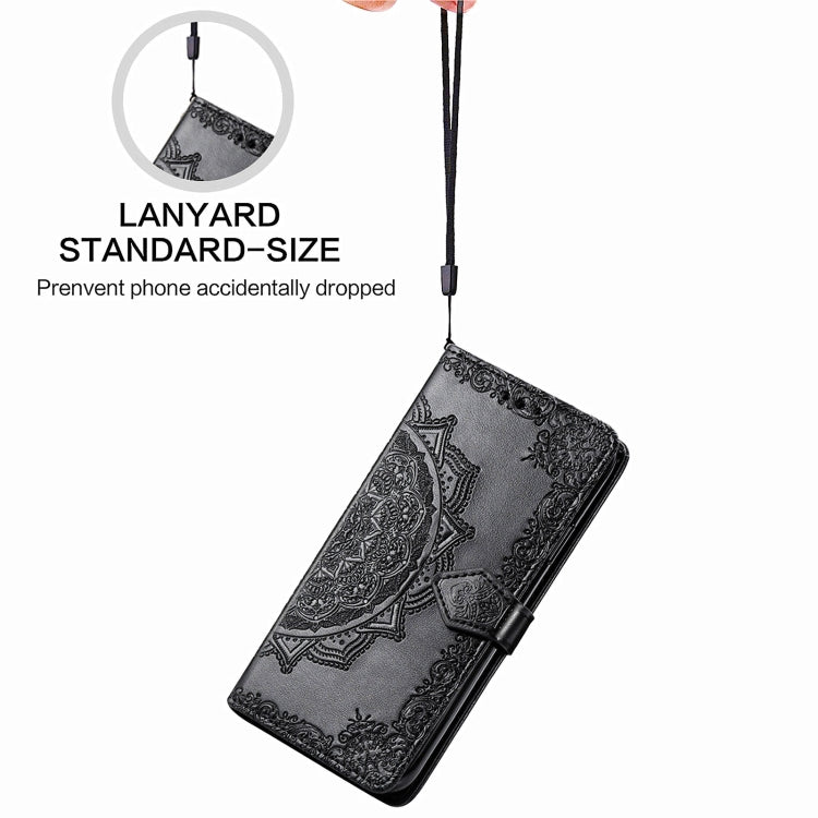 Mandala Flower Embossed Horizontal Flip Leather Case with Holder & Three Card Slots & Wallet & Lanyard, For Galaxy S21 5G, For Galaxy S21 Ultra 5G, For OnePlus Nord N10 5G, For vivo Y73S 5G