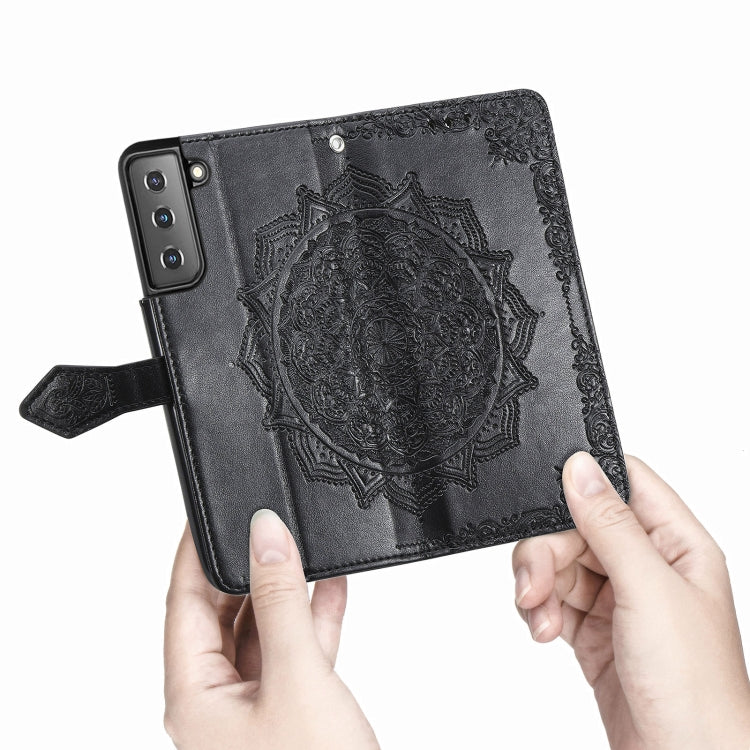 Mandala Flower Embossed Horizontal Flip Leather Case with Holder & Three Card Slots & Wallet & Lanyard, For Galaxy S21 5G, For Galaxy S21 Ultra 5G, For OnePlus Nord N10 5G, For vivo Y73S 5G