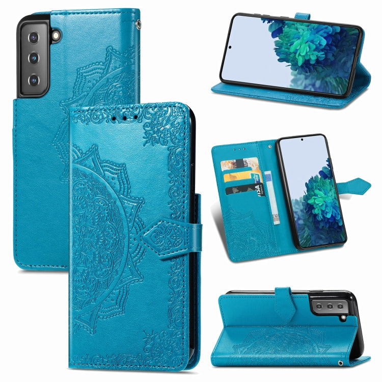Mandala Flower Embossed Horizontal Flip Leather Case with Holder & Three Card Slots & Wallet & Lanyard, For Galaxy S21 5G, For Galaxy S21 Ultra 5G, For OnePlus Nord N10 5G, For vivo Y73S 5G
