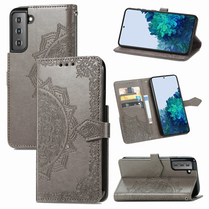 Mandala Flower Embossed Horizontal Flip Leather Case with Holder & Three Card Slots & Wallet & Lanyard, For Galaxy S21 5G, For Galaxy S21 Ultra 5G, For OnePlus Nord N10 5G, For vivo Y73S 5G