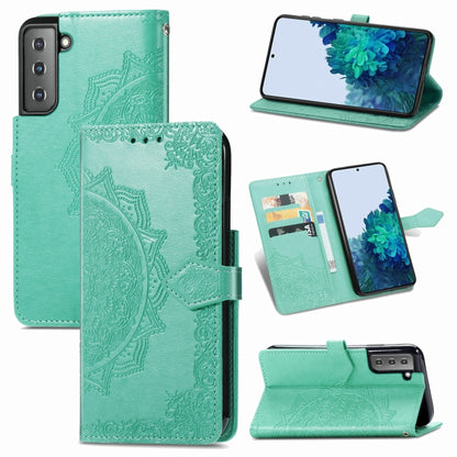 Mandala Flower Embossed Horizontal Flip Leather Case with Holder & Three Card Slots & Wallet & Lanyard, For Galaxy S21 5G, For Galaxy S21 Ultra 5G, For OnePlus Nord N10 5G, For vivo Y73S 5G