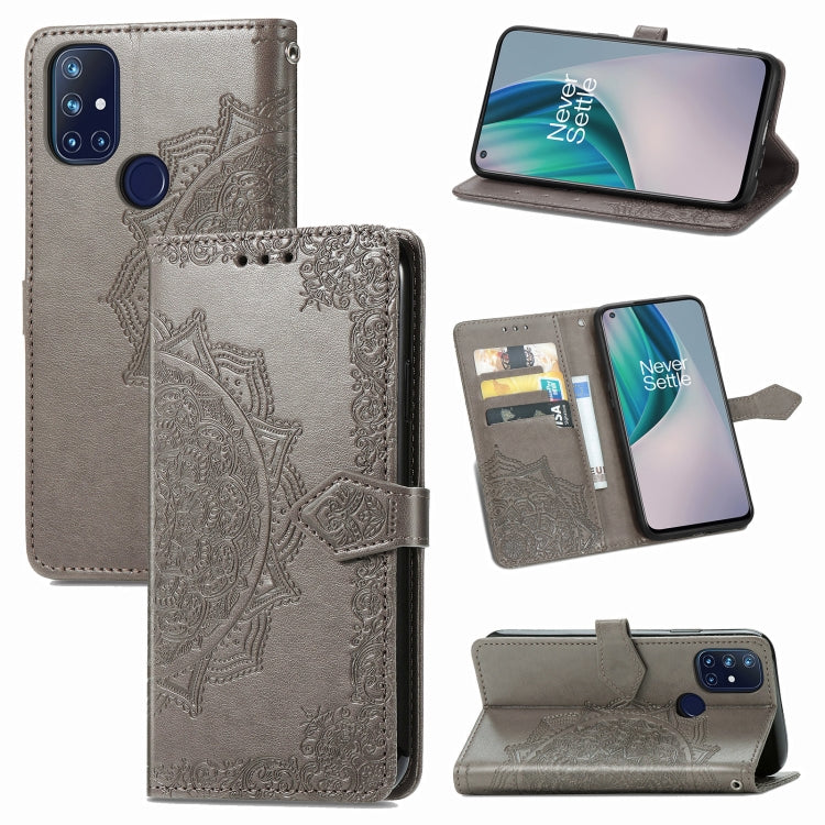 Mandala Flower Embossed Horizontal Flip Leather Case with Holder & Three Card Slots & Wallet & Lanyard, For Galaxy S21 5G, For Galaxy S21 Ultra 5G, For OnePlus Nord N10 5G, For vivo Y73S 5G