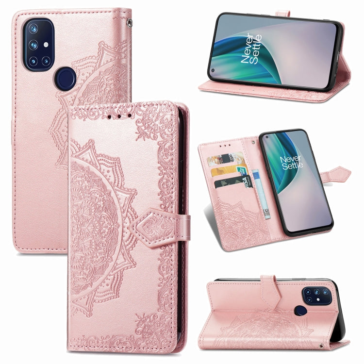 Mandala Flower Embossed Horizontal Flip Leather Case with Holder & Three Card Slots & Wallet & Lanyard, For Galaxy S21 5G, For Galaxy S21 Ultra 5G, For OnePlus Nord N10 5G, For vivo Y73S 5G