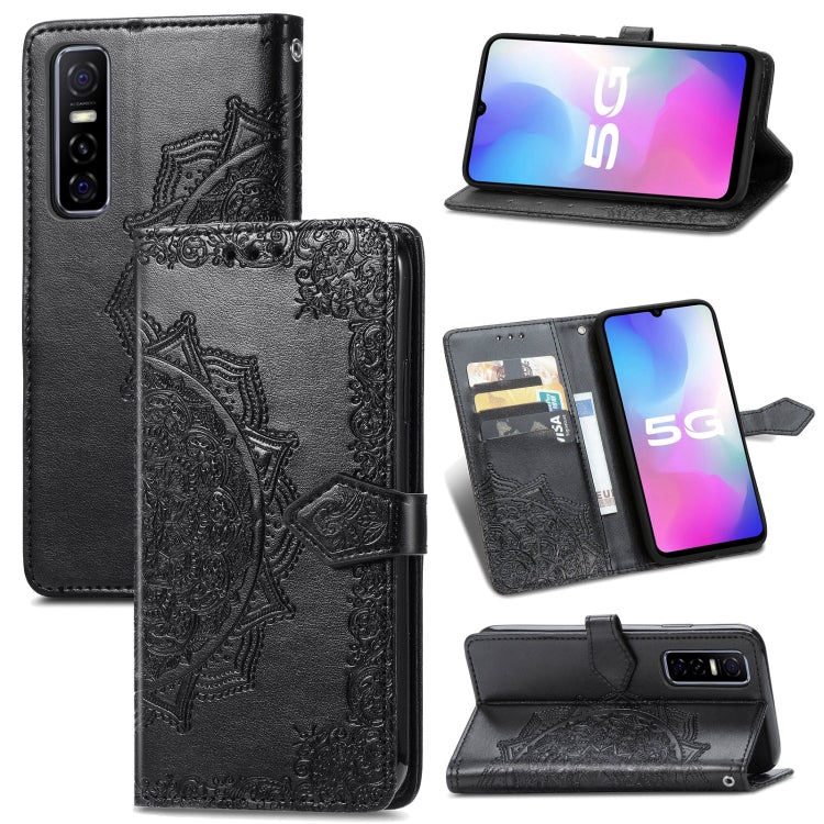 Mandala Flower Embossed Horizontal Flip Leather Case with Holder & Three Card Slots & Wallet & Lanyard, For Galaxy S21 5G, For Galaxy S21 Ultra 5G, For OnePlus Nord N10 5G, For vivo Y73S 5G