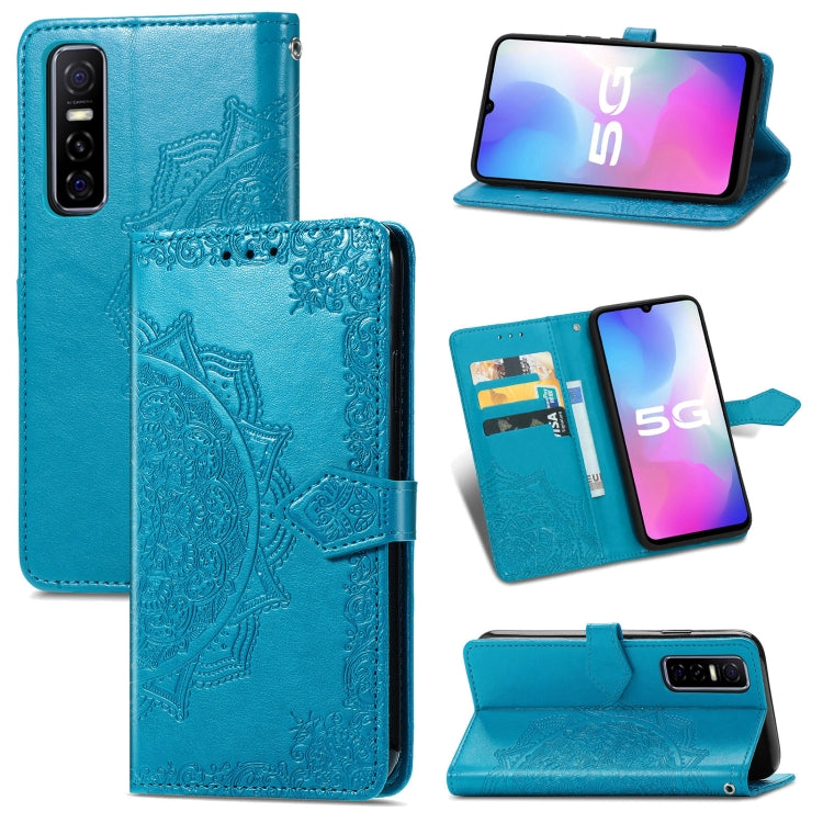 Mandala Flower Embossed Horizontal Flip Leather Case with Holder & Three Card Slots & Wallet & Lanyard, For Galaxy S21 5G, For Galaxy S21 Ultra 5G, For OnePlus Nord N10 5G, For vivo Y73S 5G