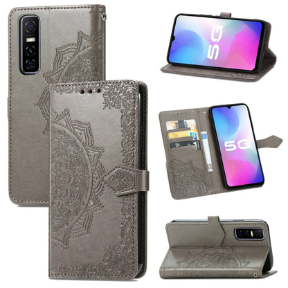 Mandala Flower Embossed Horizontal Flip Leather Case with Holder & Three Card Slots & Wallet & Lanyard, For Galaxy S21 5G, For Galaxy S21 Ultra 5G, For OnePlus Nord N10 5G, For vivo Y73S 5G