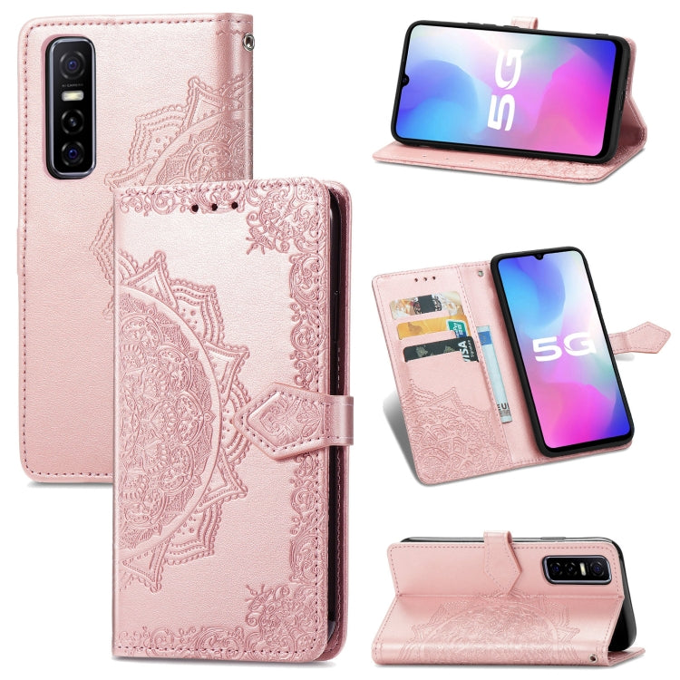 Mandala Flower Embossed Horizontal Flip Leather Case with Holder & Three Card Slots & Wallet & Lanyard, For Galaxy S21 5G, For Galaxy S21 Ultra 5G, For OnePlus Nord N10 5G, For vivo Y73S 5G