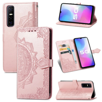 Mandala Flower Embossed Horizontal Flip Leather Case with Holder & Three Card Slots & Wallet & Lanyard, For Galaxy S21 5G, For Galaxy S21 Ultra 5G, For OnePlus Nord N10 5G, For vivo Y73S 5G