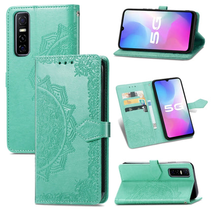Mandala Flower Embossed Horizontal Flip Leather Case with Holder & Three Card Slots & Wallet & Lanyard, For Galaxy S21 5G, For Galaxy S21 Ultra 5G, For OnePlus Nord N10 5G, For vivo Y73S 5G