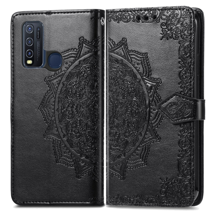 Mandala Flower Embossed Horizontal Flip Leather Case with Holder & Three Card Slots & Wallet & Lanyard, For vivo Y50, For vivo Y20, For T-Mobile Revvl 4, For OPPO Realme V3