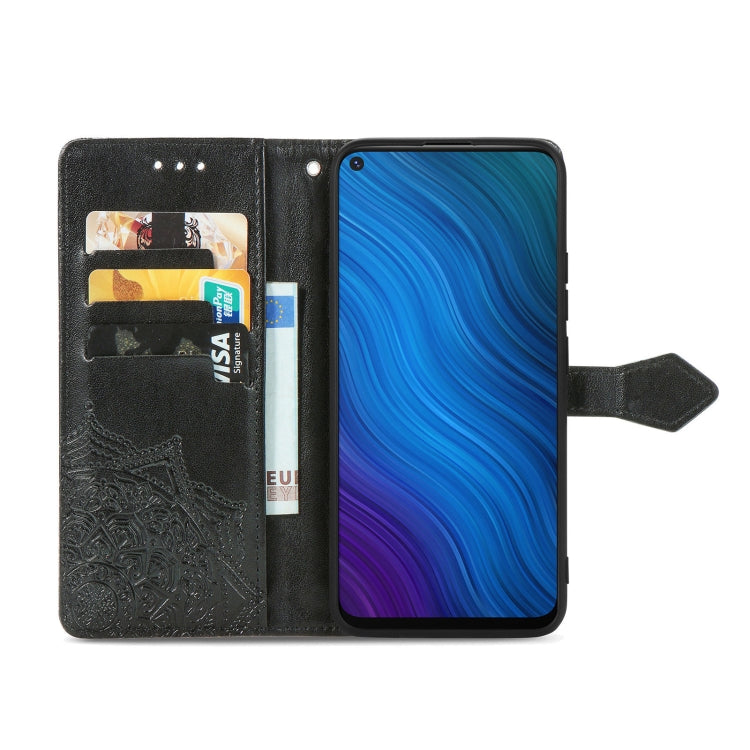 Mandala Flower Embossed Horizontal Flip Leather Case with Holder & Three Card Slots & Wallet & Lanyard, For vivo Y50, For vivo Y20, For T-Mobile Revvl 4, For OPPO Realme V3