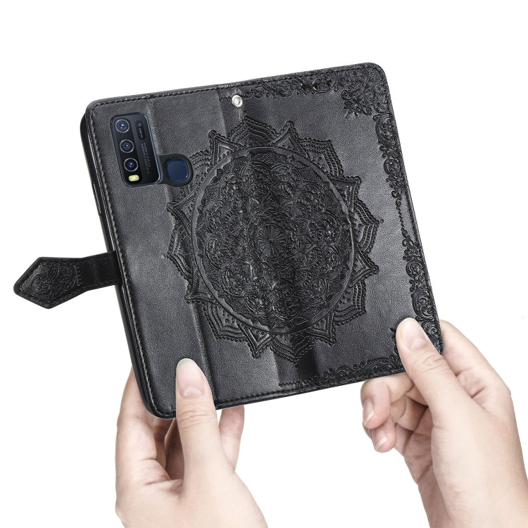 Mandala Flower Embossed Horizontal Flip Leather Case with Holder & Three Card Slots & Wallet & Lanyard, For vivo Y50, For vivo Y20, For T-Mobile Revvl 4, For OPPO Realme V3