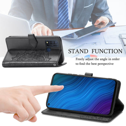 Mandala Flower Embossed Horizontal Flip Leather Case with Holder & Three Card Slots & Wallet & Lanyard, For vivo Y50, For vivo Y20, For T-Mobile Revvl 4, For OPPO Realme V3