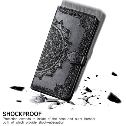 Mandala Flower Embossed Horizontal Flip Leather Case with Holder & Three Card Slots & Wallet & Lanyard, For vivo Y50, For vivo Y20, For T-Mobile Revvl 4, For OPPO Realme V3