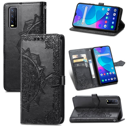 Mandala Flower Embossed Horizontal Flip Leather Case with Holder & Three Card Slots & Wallet & Lanyard, For vivo Y50, For vivo Y20, For T-Mobile Revvl 4, For OPPO Realme V3
