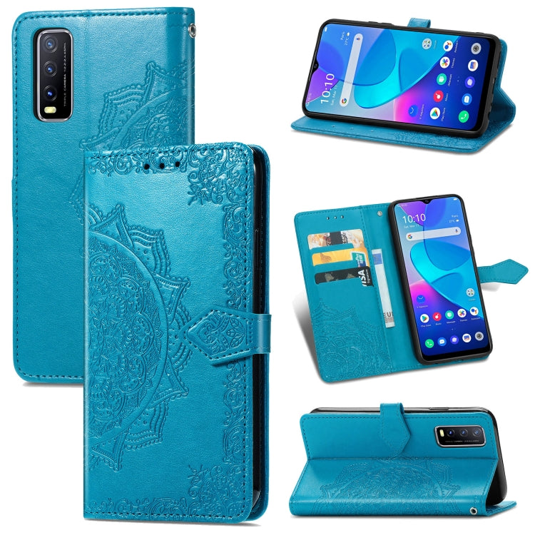 Mandala Flower Embossed Horizontal Flip Leather Case with Holder & Three Card Slots & Wallet & Lanyard, For vivo Y50, For vivo Y20, For T-Mobile Revvl 4, For OPPO Realme V3