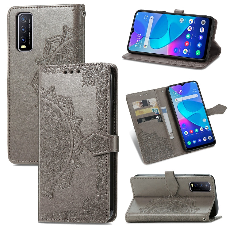 Mandala Flower Embossed Horizontal Flip Leather Case with Holder & Three Card Slots & Wallet & Lanyard, For vivo Y50, For vivo Y20, For T-Mobile Revvl 4, For OPPO Realme V3