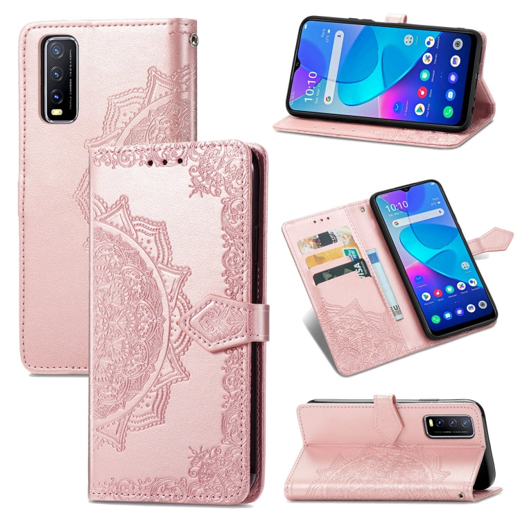 Mandala Flower Embossed Horizontal Flip Leather Case with Holder & Three Card Slots & Wallet & Lanyard, For vivo Y50, For vivo Y20, For T-Mobile Revvl 4, For OPPO Realme V3