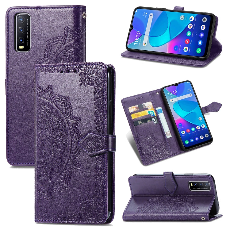 Mandala Flower Embossed Horizontal Flip Leather Case with Holder & Three Card Slots & Wallet & Lanyard, For vivo Y50, For vivo Y20, For T-Mobile Revvl 4, For OPPO Realme V3