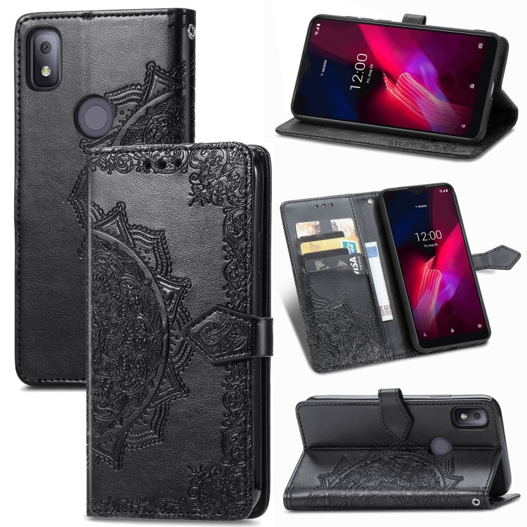 Mandala Flower Embossed Horizontal Flip Leather Case with Holder & Three Card Slots & Wallet & Lanyard, For vivo Y50, For vivo Y20, For T-Mobile Revvl 4, For OPPO Realme V3