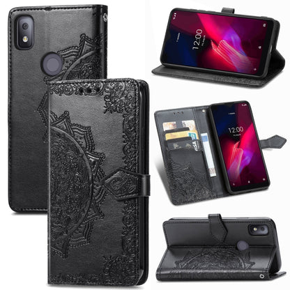 Mandala Flower Embossed Horizontal Flip Leather Case with Holder & Three Card Slots & Wallet & Lanyard, For vivo Y50, For vivo Y20, For T-Mobile Revvl 4, For OPPO Realme V3