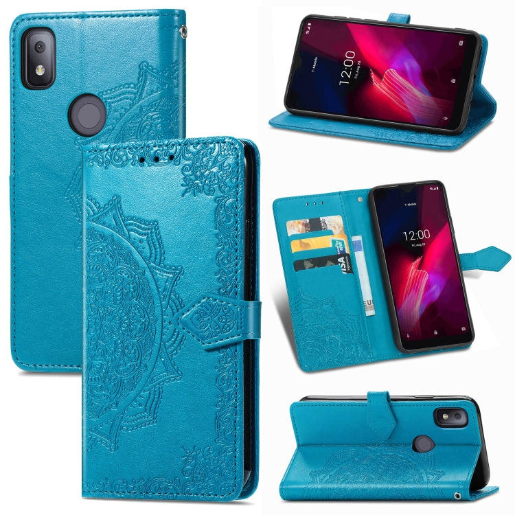 Mandala Flower Embossed Horizontal Flip Leather Case with Holder & Three Card Slots & Wallet & Lanyard, For vivo Y50, For vivo Y20, For T-Mobile Revvl 4, For OPPO Realme V3