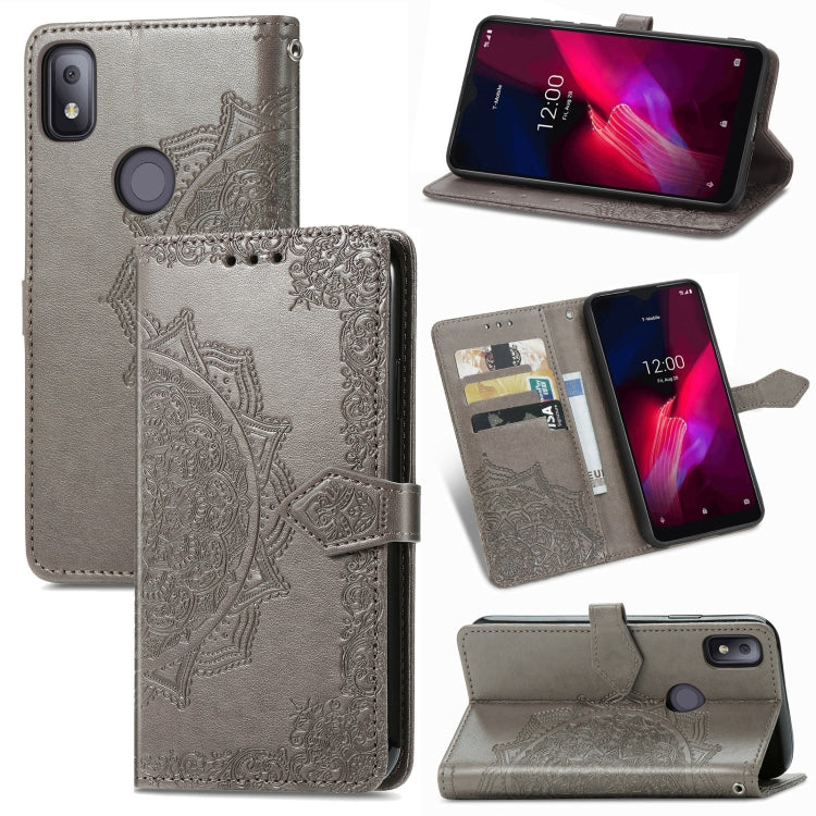 Mandala Flower Embossed Horizontal Flip Leather Case with Holder & Three Card Slots & Wallet & Lanyard, For vivo Y50, For vivo Y20, For T-Mobile Revvl 4, For OPPO Realme V3
