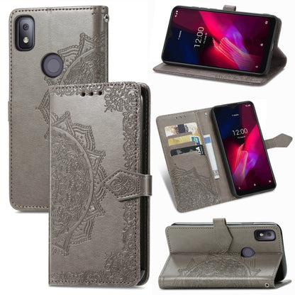 Mandala Flower Embossed Horizontal Flip Leather Case with Holder & Three Card Slots & Wallet & Lanyard, For vivo Y50, For vivo Y20, For T-Mobile Revvl 4, For OPPO Realme V3