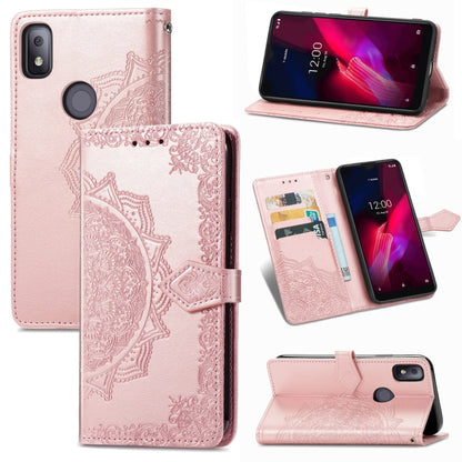 Mandala Flower Embossed Horizontal Flip Leather Case with Holder & Three Card Slots & Wallet & Lanyard, For vivo Y50, For vivo Y20, For T-Mobile Revvl 4, For OPPO Realme V3