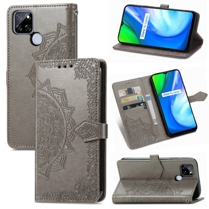 Mandala Flower Embossed Horizontal Flip Leather Case with Holder & Three Card Slots & Wallet & Lanyard, For vivo Y50, For vivo Y20, For T-Mobile Revvl 4, For OPPO Realme V3