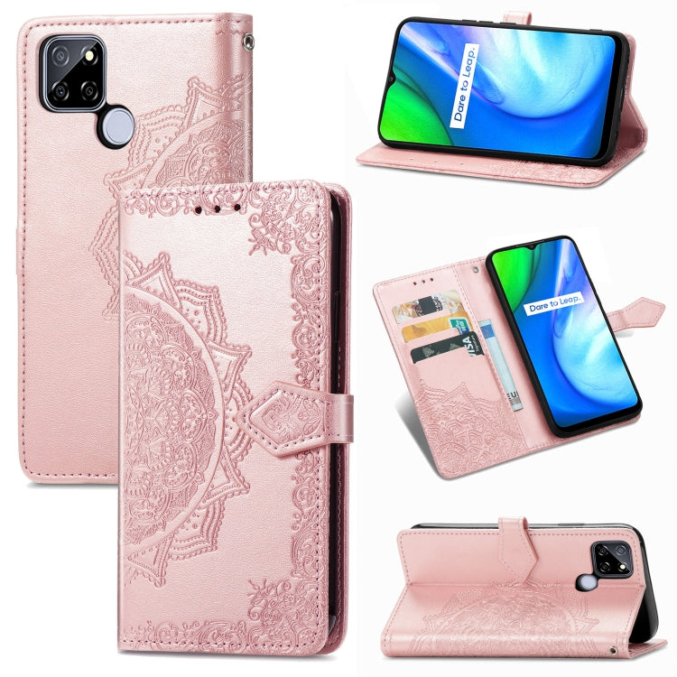 Mandala Flower Embossed Horizontal Flip Leather Case with Holder & Three Card Slots & Wallet & Lanyard, For vivo Y50, For vivo Y20, For T-Mobile Revvl 4, For OPPO Realme V3