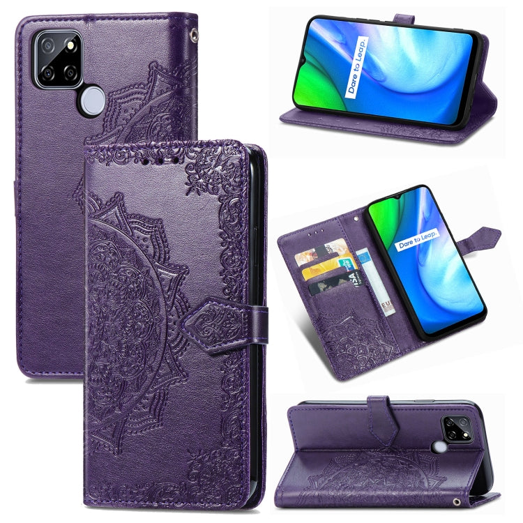 Mandala Flower Embossed Horizontal Flip Leather Case with Holder & Three Card Slots & Wallet & Lanyard, For vivo Y50, For vivo Y20, For T-Mobile Revvl 4, For OPPO Realme V3