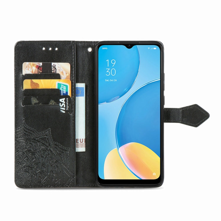 Mandala Flower Embossed Horizontal Flip Leather Case with Holder & Three Card Slots & Wallet & Lanyard, For OPPO A15, For LG K52, For Fujitsu Arrows NX9 F-52A