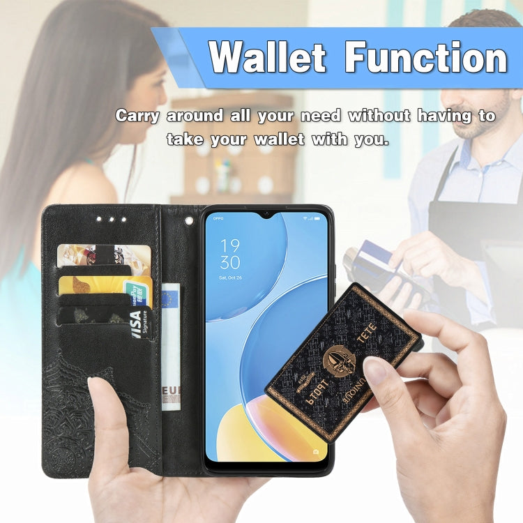 Mandala Flower Embossed Horizontal Flip Leather Case with Holder & Three Card Slots & Wallet & Lanyard, For OPPO A15, For LG K52, For Fujitsu Arrows NX9 F-52A