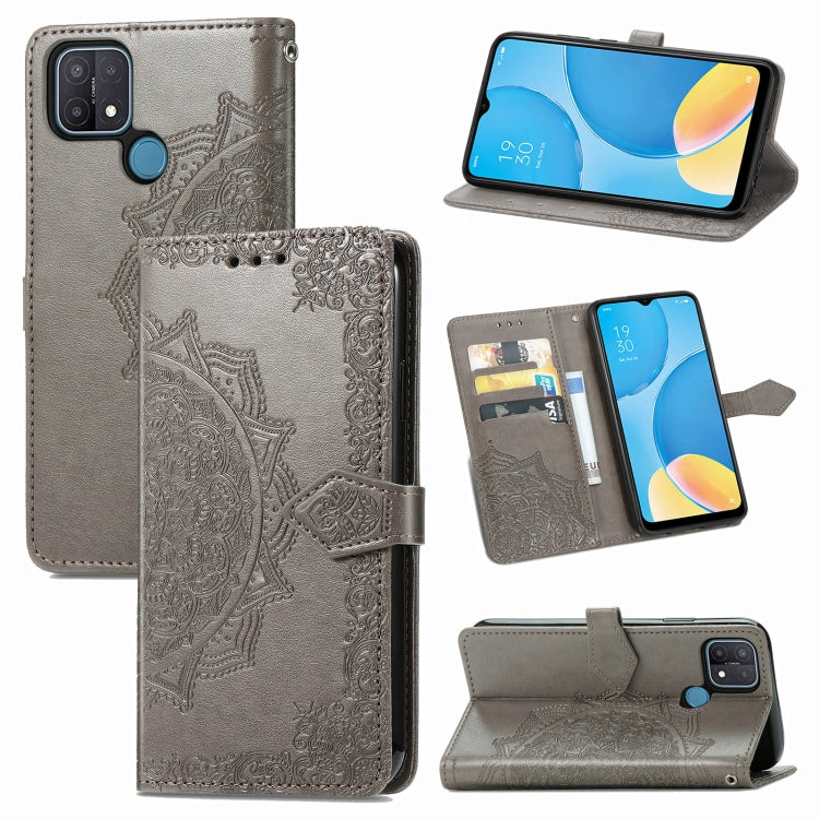Mandala Flower Embossed Horizontal Flip Leather Case with Holder & Three Card Slots & Wallet & Lanyard, For OPPO A15, For LG K52, For Fujitsu Arrows NX9 F-52A