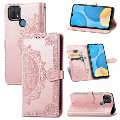 Mandala Flower Embossed Horizontal Flip Leather Case with Holder & Three Card Slots & Wallet & Lanyard, For OPPO A15, For LG K52, For Fujitsu Arrows NX9 F-52A