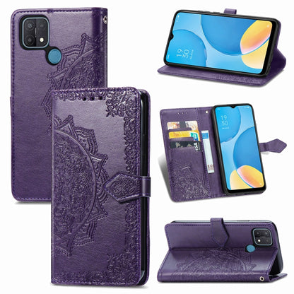 Mandala Flower Embossed Horizontal Flip Leather Case with Holder & Three Card Slots & Wallet & Lanyard, For OPPO A15, For LG K52, For Fujitsu Arrows NX9 F-52A