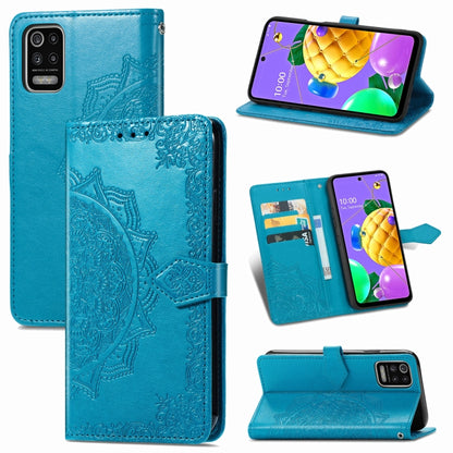 Mandala Flower Embossed Horizontal Flip Leather Case with Holder & Three Card Slots & Wallet & Lanyard, For OPPO A15, For LG K52, For Fujitsu Arrows NX9 F-52A