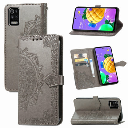Mandala Flower Embossed Horizontal Flip Leather Case with Holder & Three Card Slots & Wallet & Lanyard, For OPPO A15, For LG K52, For Fujitsu Arrows NX9 F-52A