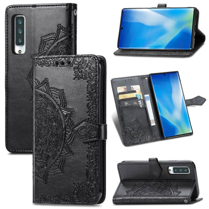 Mandala Flower Embossed Horizontal Flip Leather Case with Holder & Three Card Slots & Wallet & Lanyard, For OPPO A15, For LG K52, For Fujitsu Arrows NX9 F-52A