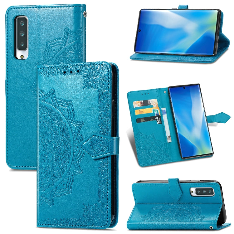Mandala Flower Embossed Horizontal Flip Leather Case with Holder & Three Card Slots & Wallet & Lanyard, For OPPO A15, For LG K52, For Fujitsu Arrows NX9 F-52A