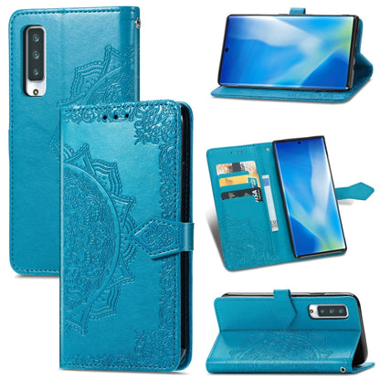 Mandala Flower Embossed Horizontal Flip Leather Case with Holder & Three Card Slots & Wallet & Lanyard, For OPPO A15, For LG K52, For Fujitsu Arrows NX9 F-52A
