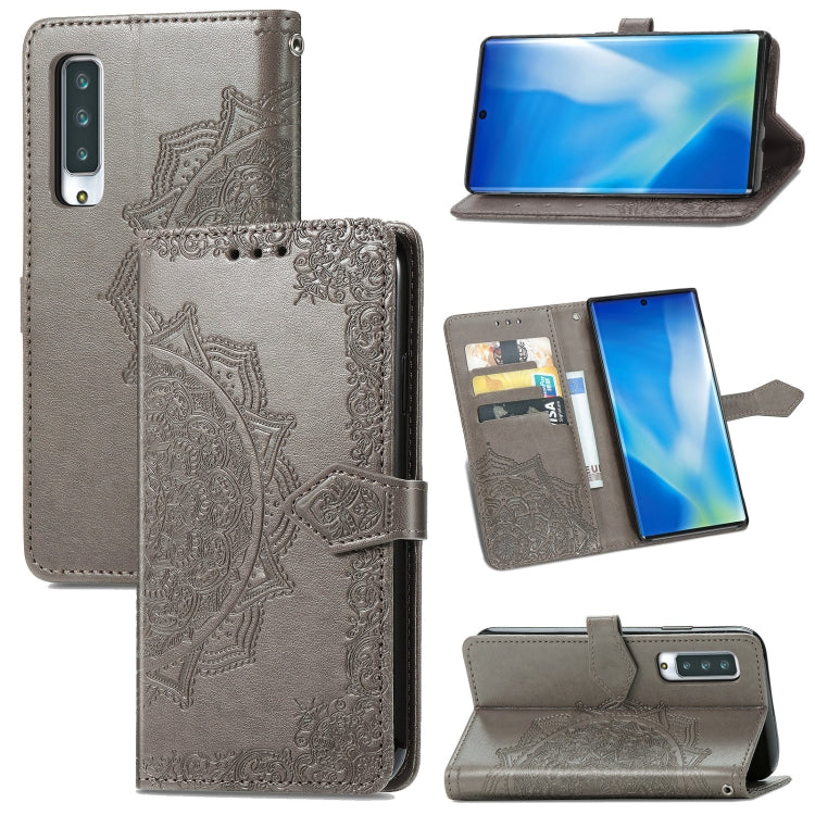 Mandala Flower Embossed Horizontal Flip Leather Case with Holder & Three Card Slots & Wallet & Lanyard, For OPPO A15, For LG K52, For Fujitsu Arrows NX9 F-52A