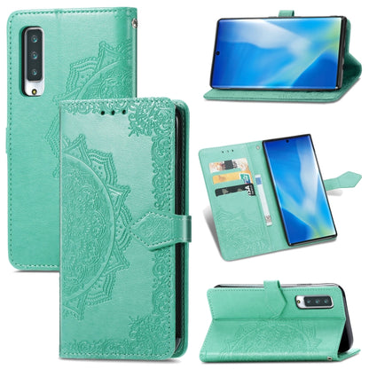 Mandala Flower Embossed Horizontal Flip Leather Case with Holder & Three Card Slots & Wallet & Lanyard, For OPPO A15, For LG K52, For Fujitsu Arrows NX9 F-52A
