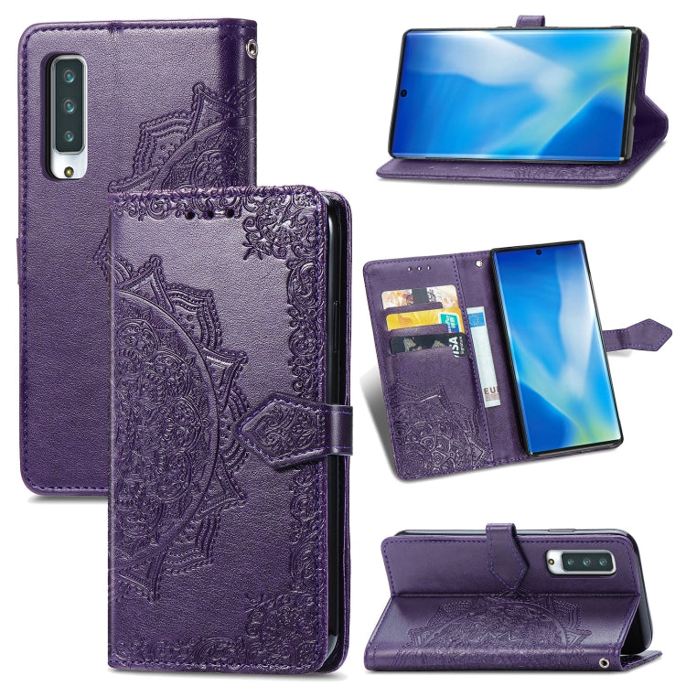 Mandala Flower Embossed Horizontal Flip Leather Case with Holder & Three Card Slots & Wallet & Lanyard, For OPPO A15, For LG K52, For Fujitsu Arrows NX9 F-52A
